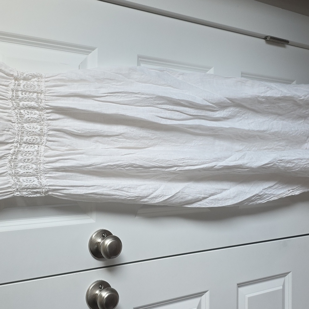Terzo Millennio 100% Linen White Maxi Dress Women's Size Medium EUC - Picture 3 of 8